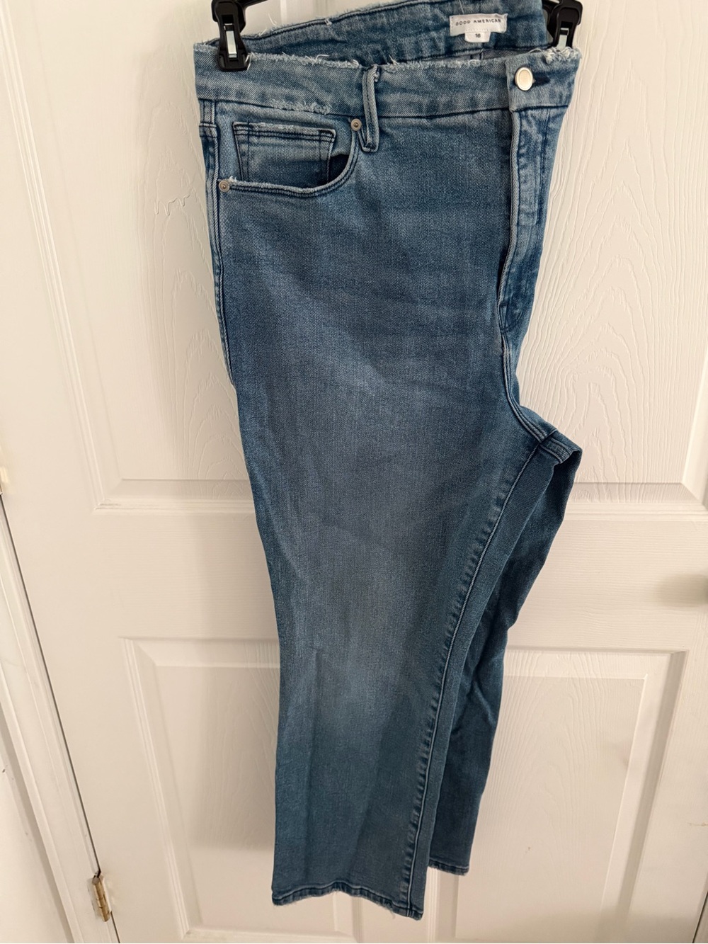 Good American Blue Straight-Leg Denim Jeans